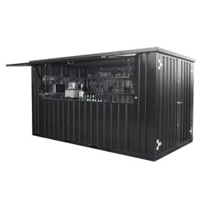 Zerlegbarer Barcontainer 4×2 Meter XL Schwarz RAL 9005