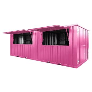 Demontierbarer Barcontainer 6×2 Meter XL Pink RAL 3015