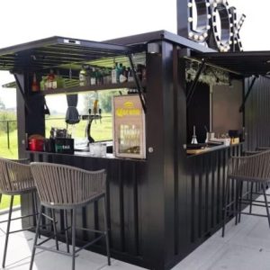 Demontierbarer Barcontainer 6×2 Meter XL Schwarz RAL 9005