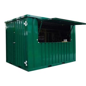XL 3×2 m demontierbarer Barcontainer Grün RAL 6016