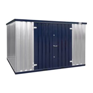 Stahlblauer Absetzcontainer 3 x 2 Meter – mit Doppeltür